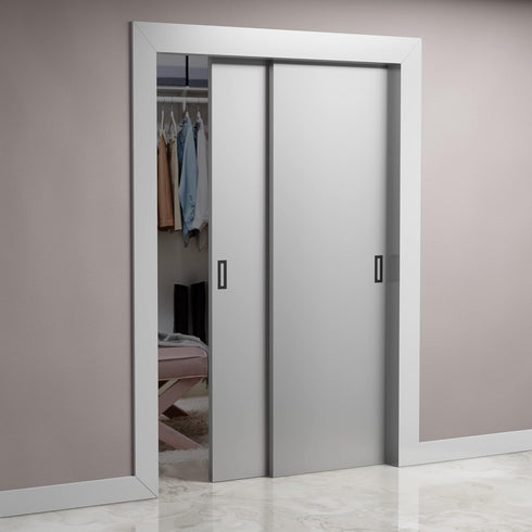 HRX STQ 2 Pack Sliding Aluminium Barn Door Handle, Self-Adhesive Edge for Pocket Closet Doors