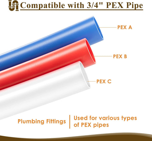 90 Degree 3/4" PEX Elbow, Durable Brass Crimp Fitting for Plumbing Repairs (5 Pack)