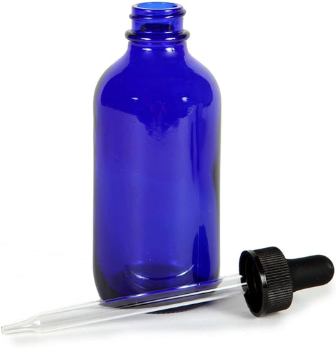 4oz Cobalt Blue Glass Bottle with Glass Dropper