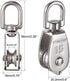 Stainless Steel Wire Rope Crane Pulley Block M15 - 6Pcs Single Pulley Block Hanging Wire Towing Wheel