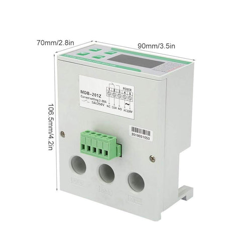 MDB-201Z Motor Relay, Digital Electric Motor Protector with Three Reset Mode, Overload Phase Loss Protector