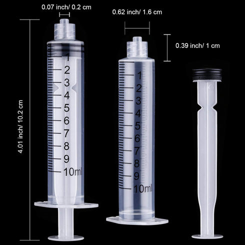 TecUnite 20 Pack Syringe Without Needle, Plastic Curved Syringes for Epoxy Resin, Craft, Feeding Pets Animals, Oil or Glue Applicator