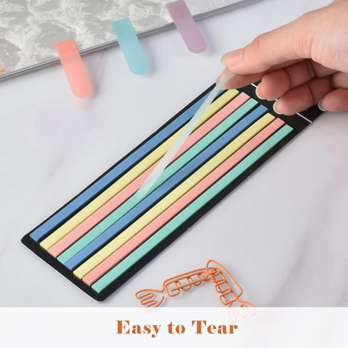 BAYTORY 1060 Sheets Transparent Sticky Index Tabs, Clear Sticky Notes, Long Page Book Markers for Annotation and School