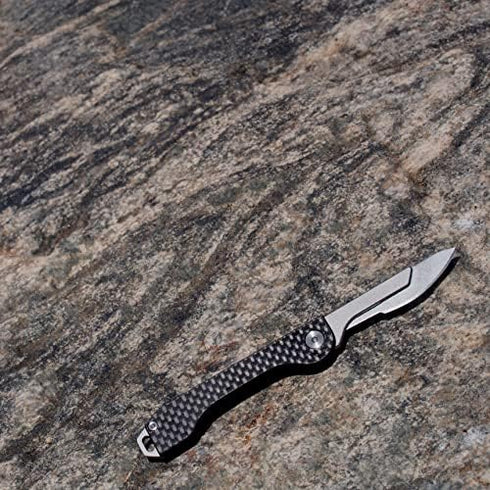 Folding Scalpel Knife with Carbon Fiber Handle, 10 Replaceable Blades, EDC Pocket Knife for 22/23/24 blade