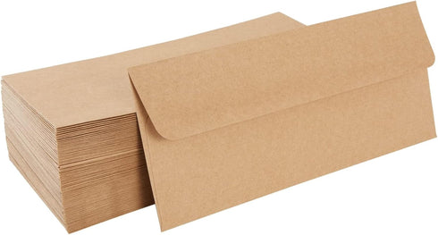Juvale 100-Pack #10 Brown Kraft Paper Business Envelopes for Checks, Invoices, Gift Certificates, Mailing Letters