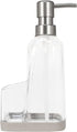 Spectrum Cora Kitchen Soap Dispenser with Sponge Holder for Kitchen Sink Organization, Easy to Clean Soap Pump Sponge