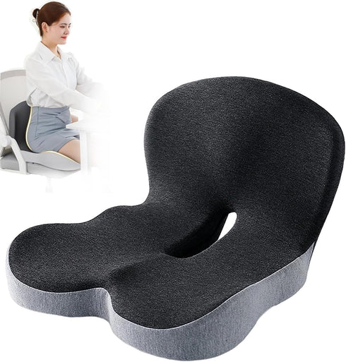 Rottipe Memory Foam Office Chair Cushion, L-Shaped Integrated Seat Cushions, Chair Seat Cushion