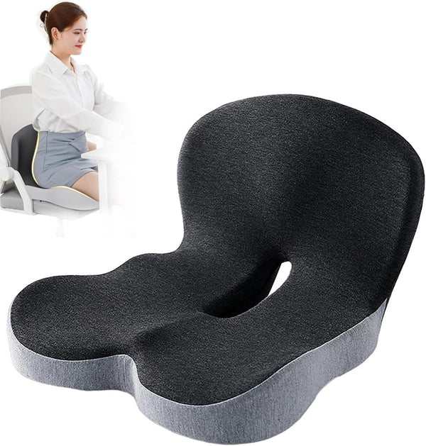 Rottipe Memory Foam Office Chair Cushion, L-Shaped Integrated Seat Cushions, Chair Seat Cushion