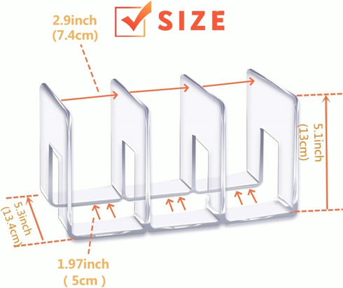 Closet (2 Pack 3 LUGUNU Acrylic Clear Purse Divider Organizer Clear Desk File Sorter Divider Mesh Folder Shelf Storage