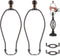 Bronze Lamp Shade Holder with 2 Set Lamp Finials - 10 Inch Lamp Harp, E26 Light Base UNO Fitter Adapter