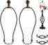 Bronze Lamp Shade Holder with 2 Set Lamp Finials - 10 Inch Lamp Harp, E26 Light Base UNO Fitter Adapter