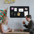 Black 28"x16" Large Cork Board with 50 Push Pins & Sticky Notes, Self-Adhesive for Wall, Felt Pin Board for Home