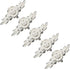 5 Pcs Rose Cabinet Knobs with Backplate, Vintage Floral Drawer Knob Pulls, Zinc Alloy Rose Flower Drawer Pull Handles for Cabinets and Dresser - 4 Inch, Ivory White with Silver Trim by Uenhoy