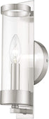 10141-91 Livex Lighting Brushed Nickel Wall Sconce with Clear Glass