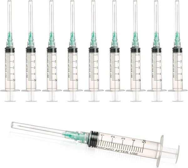 5ml with 21 Ga 1.5 Inch Luer Lock, Individually Wrapped, 20 Pack