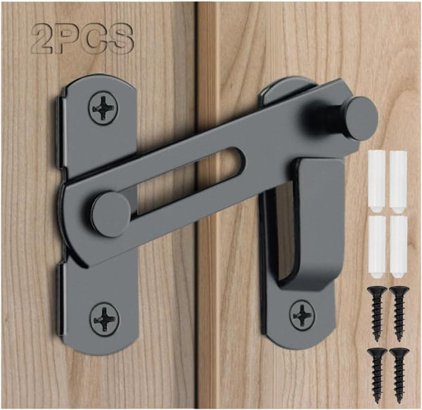 2PCS 180 Degree Flip Barn Door Lock, Sliding Barn Door Latches, Gate Latch for Barn, Sliding, Pet, Garage, Bathroom,