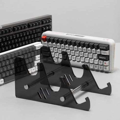 Sumgsn Black Mechanical Keyboard Holder, Transparent Acrylic Stand for Displaying Three Keyboards