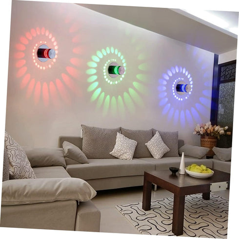 3W Spiral LED Wall Sconce Light Fixture Blue Light Modern Design for Bedroom KTV Bar Decor Energy Efficient LED