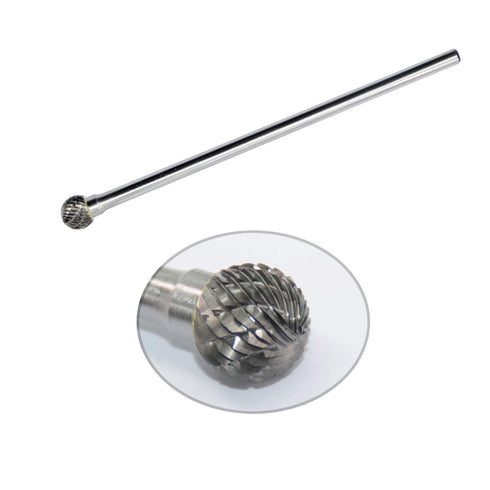 SD-5L6 Tungsten Carbide Burr Lengthened Rotary File, Ball Shape Double Cut, 1/4'' Shank for Die Grinder