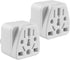 US Plug Adapter for USA: EU, UK, Australia, JP, Asia, Italy, Swiss - Convert Round to Flat Pin to USA Type B 3-Prong