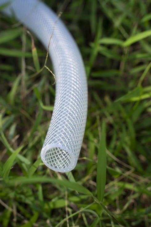 5/16" ID x 17/32" OD - 10 Ft High Pressure Braided Clear PVC Vinyl Tubing, Heavy Duty Reinforced Hose