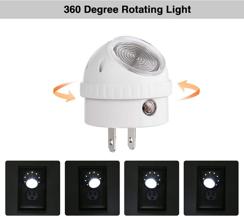 360 4 Pack DEWENWILS Plug in Night Lights into Wall, Dusk to Dawn Sensor, Rotating, Directional LED Nightlights