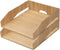 MobileVision 2 Pack Stackable Bamboo Paper Tray, Office Organizer for Files, Documents, Letter Sorter, and Magazine