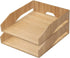 MobileVision 2 Pack Stackable Bamboo Paper Tray, Office Organizer for Files, Documents, Letter Sorter, and Magazine
