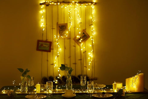 6feet 120 Dailyart LED Starry Lights, Battery Operated Waterproof Dark Green Copper Wire Fairy Light String Light