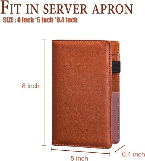 Server Books for Waitress/Waiter - Organizer with Zipper Money Pocket, Cute Accessories Fit Server Aprons Note Pads