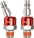 Industrial-Grade 1/4" Swivel Air Plug, 2-Pack 360 Swivel Steel Red Electrophoresis Plug, 1/4-Inch NPT Male