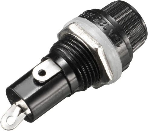 uxcell 2pcs AC 10A 250V 5mm x 20mm Black Electrical Panel Mounted Screw Cap Fuse Holder
