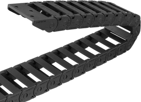 uxcell Drag Chain Cable Carrier Open Type with End Connectors, 10X30mm 1 Meter Plastic for Electrical CNC Router