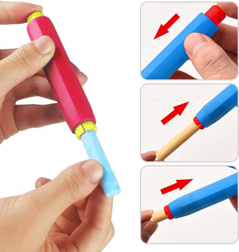 Paichley 5 Set 5 Count (Pack 1) Pieces Colorful Plastic Chalk HoldersBlackboard Adjustable for Teachers School Office