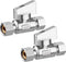 2 Pack Chrome Brass 3/8" Comp FIP x 3/8 Inch Compression MIP Quarter Turn Water Straight Angle Stop Valve