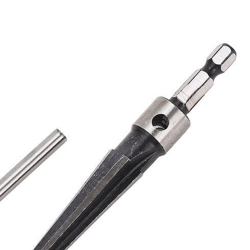 T Handle Tapered Reamer Set, 1/8"-1/2" & 3/16"-5/8" Tapered 6 Fluted Chamfer Woodworker Tool