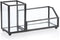 Hipiwe Glass Business Card Holder, Metal Pen Pencil Storage for Desk, Clear Business Card Display Organizer (Black)