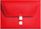 PU Leather A4 File Folder, Large Document Holder, Waterproof Envelope Case with Handmade Closure, Red