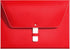 PU Leather A4 File Folder, Large Document Holder, Waterproof Envelope Case with Handmade Closure, Red