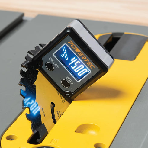 POWERTEC 71828 Digital Angle Gauge, Protractor and Level Box for Woodworking, 1 Pack