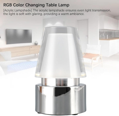 LHaefydore 7 RGB Table Lamp, Color Changing Desk Light with Colors and USB Rechargeable Battery, Acrylic Ambient