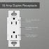 Lutron Claro 15 Amp Duplex Outlet, CAR-15-IV, 125 Volts, Ivory