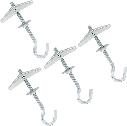 Hordion 4 Packs Heavy Duty Plasterboard Ceiling Hooks, Spring Toggle Wing Bolts Hanger for Hanging Plants