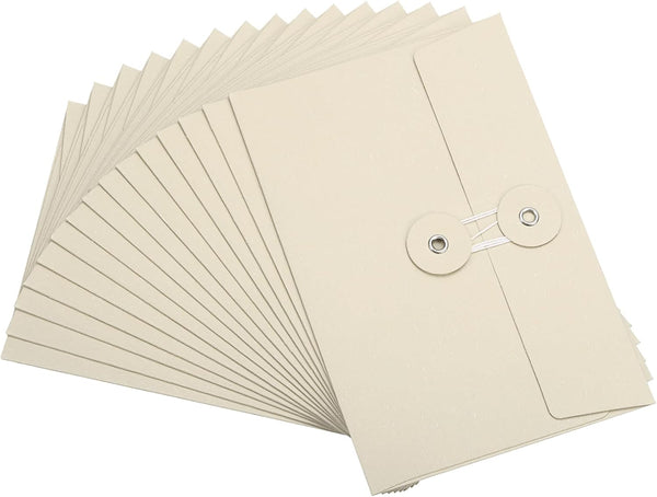 PATIKIL 15 Pcs Gift Card Envelopes with String Tie Closure for Christmas Card Holders, Grey