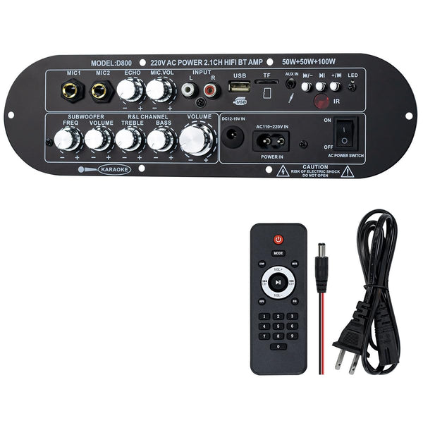 Hosyond D800 Bluetooth Receiver Amplifier 2.1 Channel 50W2 + 100W Subwoofer, Hi-Res Audio