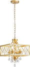 Farmhouse Crystal Chandelier Gold Modern K9 Crystal Ceiling Chandelier Lighting Fixture, Hanging