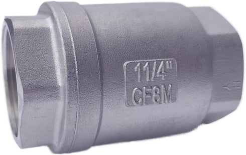 1-1/4” Stainless Steel Vertical Check Valve DN32, NPT Female Threaded for Oil-Water Backflow Prevention