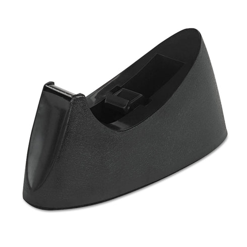 Universal UNV15001 1 in. Core Weighted Nonskid Base Desktop Tape Dispenser - Black