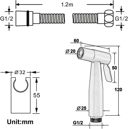 IIUUAYUVI Toilet,Type5(Type1) HandheldSprayer for Toilet Round Cloth Diaper SprayerSprayer for Toilet HandheldSprayer