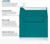 LUXPaper A2 Invitation Envelopes, Peel & Press, 4 3/8" x 5 3/4", Teal, 80lb Text, 50 Qty